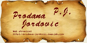 Prodana Jordović vizit kartica